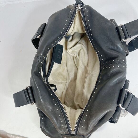 y2k Vintage Michael Kors Astor Black Leather Studded Shoulder Bag Rocker Chic - Picture 6 of 14